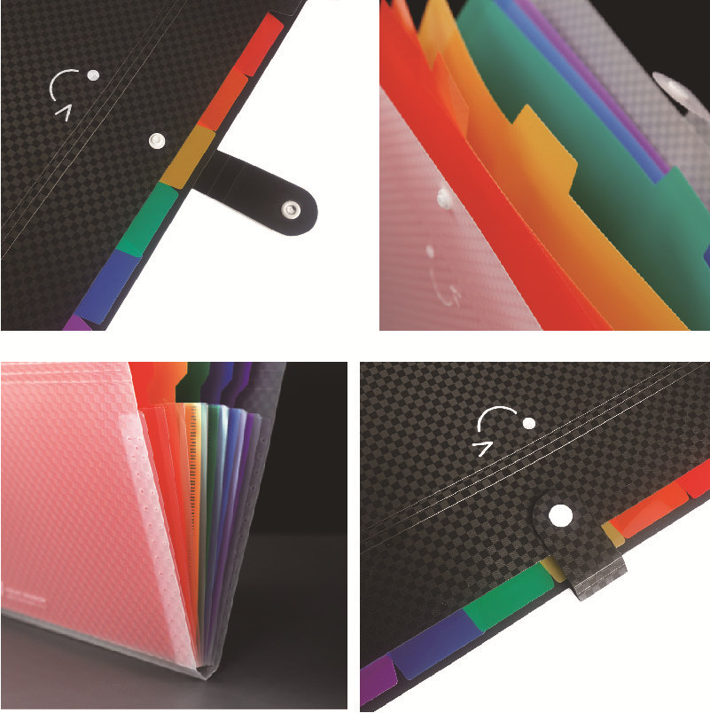 2025 Amazon New Checkerboard Accordion Bag A4 Single Button 7 Grids 13 Grids Organ Folder Manufacturer Wholesale