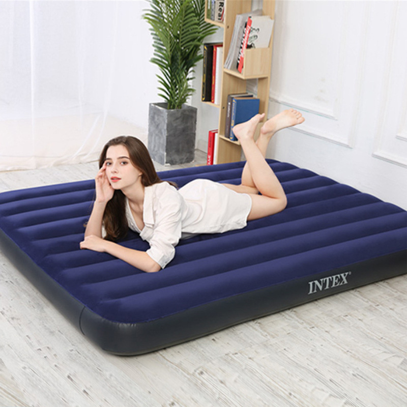 Intex Flocked Inflatable Bed Plus Double Bed Single Inflatable Bed for Hotels and B&Bs