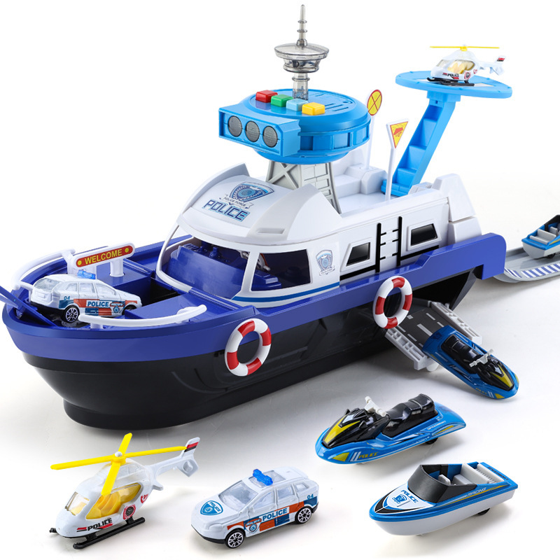 Track Ship Speedboat Toy Car Car Set Various Cars Nautical Model 3-4 Years Old Children 6 Educational Boys