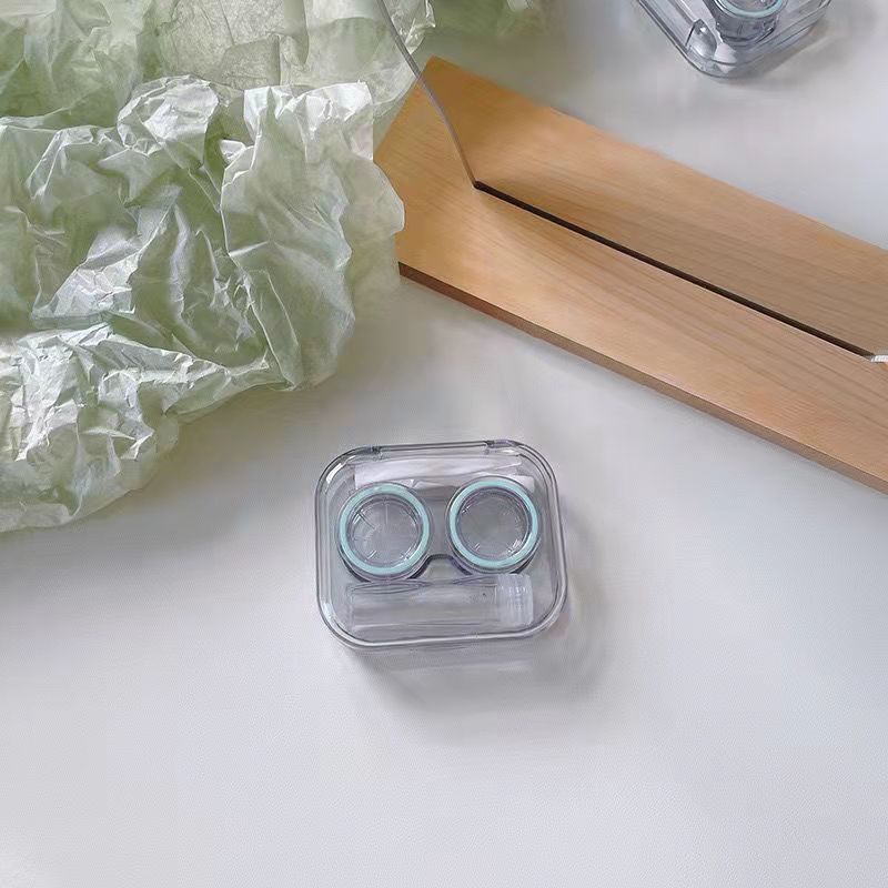 All-In-One Contact Lens Box, No Twist Cap, High-End, Transparent, Visible, Cold Style, Simple and Portable Contact Lens Box