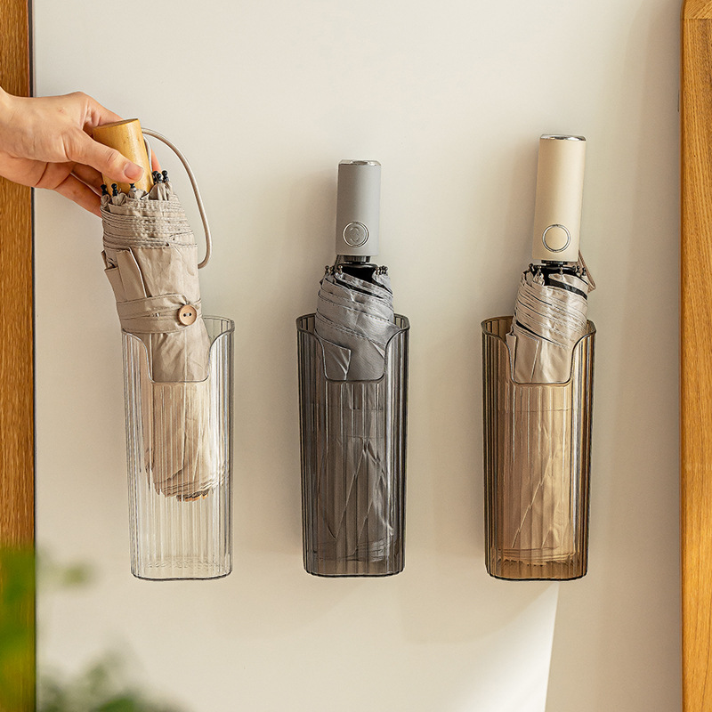 Nachuan wall-mounted umbrella storage rack simple long umbrella storage box household punch-free Creative umbrella rack