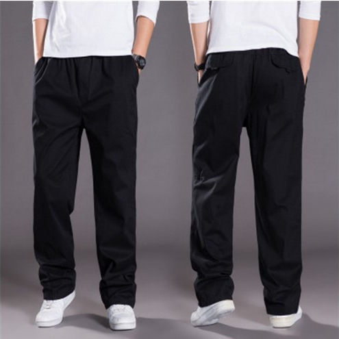 Spring and Autumn thin men's casual pants plus size overalls plus size loose men's trousers popular main push elastic waist