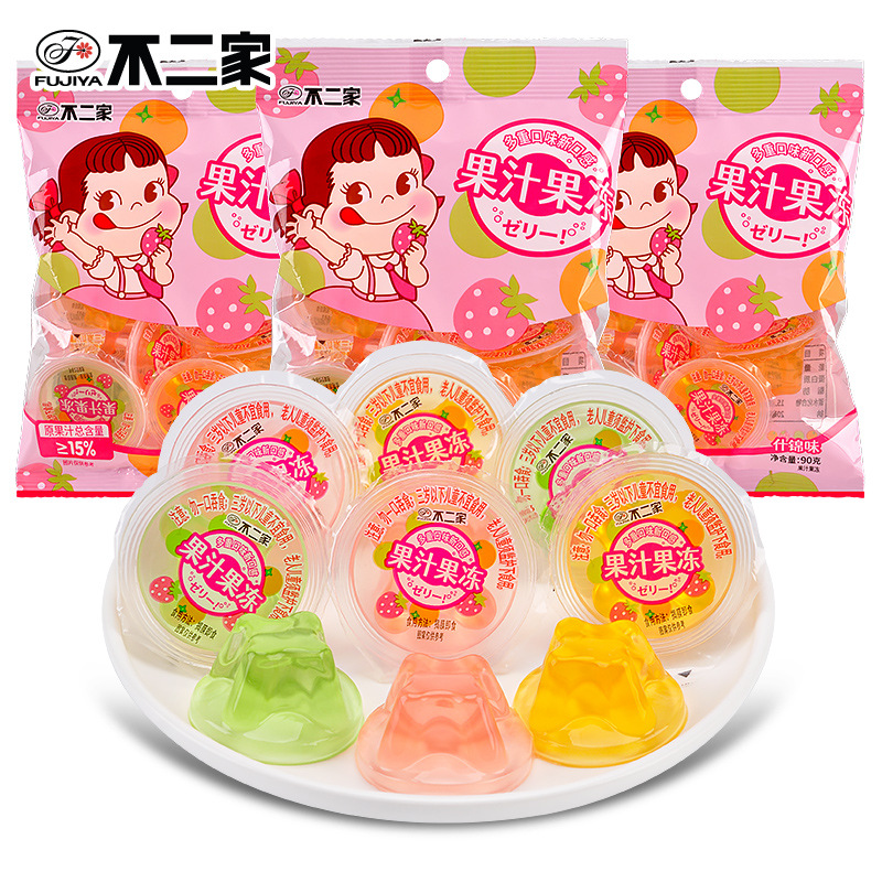 Fujiya Fruit Juice Jelly 90g Assorted Pack Orange Strawberry Apple Flavor Children's Day Snack Wholesale
