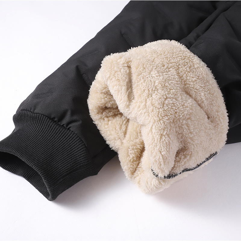 Warm Cotton Pants Men's Plus Size Loose Lamb Velvet fleece-lined Thickened Trousers Sports Casual Leg Windproof Pants