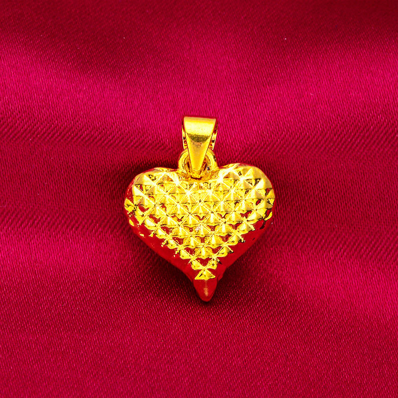 New Style Vietnamese Sand Gold Love Pendant Abacus Women's Pendant Small Peach Heart Women's Pendant Wholesale Live Broadcast First