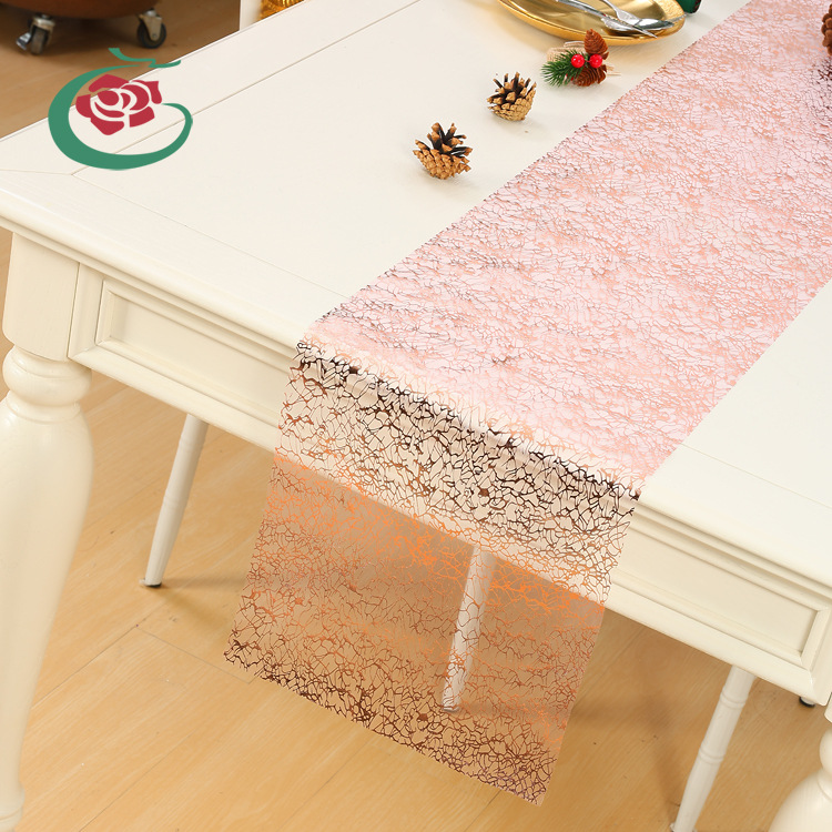 Gilding hot pink organza table runner wedding dress Hanfu fabric dinner party home decoration placemat