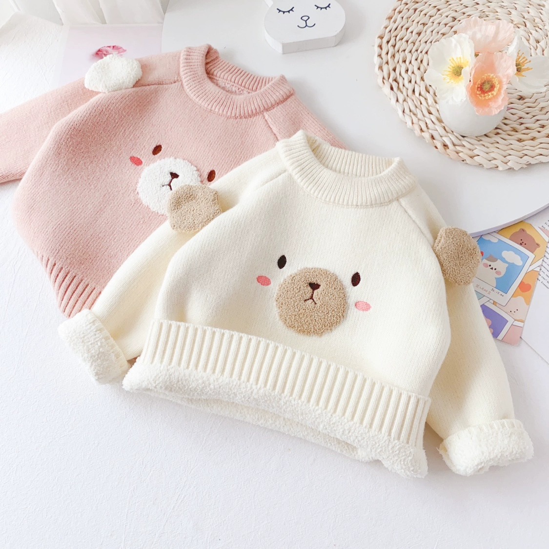 Girls' one-piece velvet sweater undershirt top sweater pullover long sleeve 2023 autumn and winter New Western style