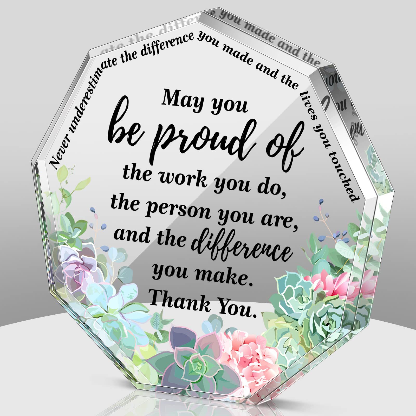 Acrylic Ornament Heart-Shaped Ladies Colleague Farewell Appreciation Gift Teacher Souvenir Decoration Tv Cabinet