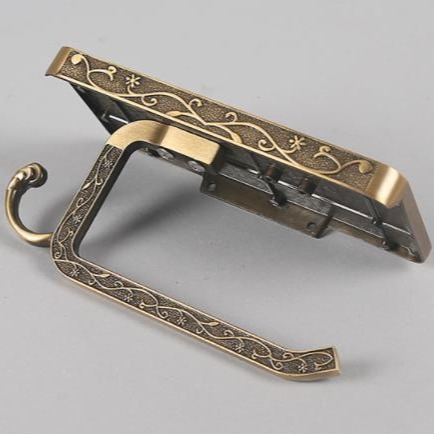 Antique Carved Mobile Phone Holder Bathroom Storage and Organization Rack Retro Noble Mobile Phone Storage Rack Paper Towel Holder