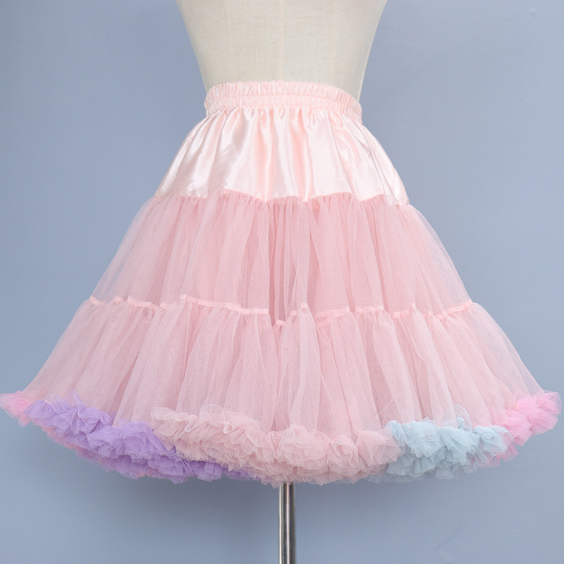 Rainbow clouds lolita soft yarn skirt cotton candy skirt color tutu skirt for cross-border foreign trade
