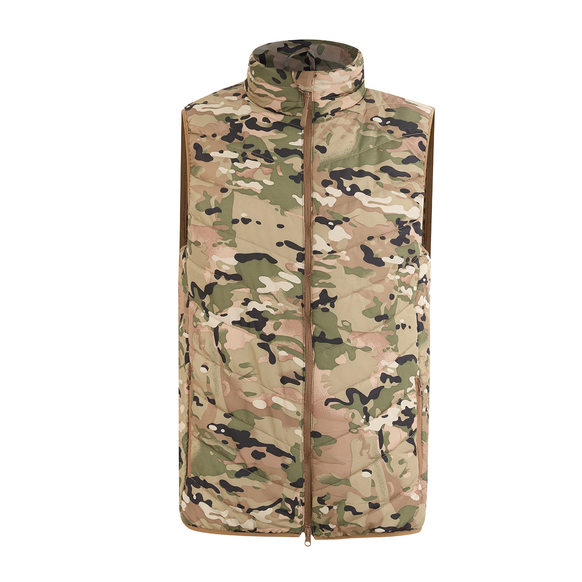 Autumn and Winter Tactical Camouflage Thickened Vest Jacket for Sports and Outdoor Activities, Lightweight Cotton Running Thermal Vest for Men