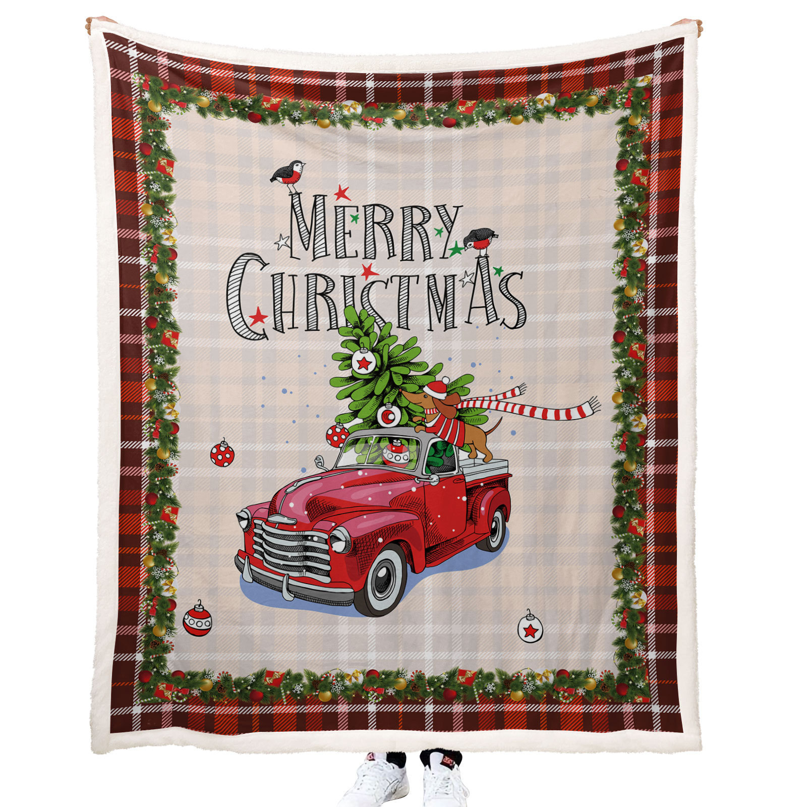 Wholesale thick flannel blanket thick warm office nap children wedding Christmas printing blanket