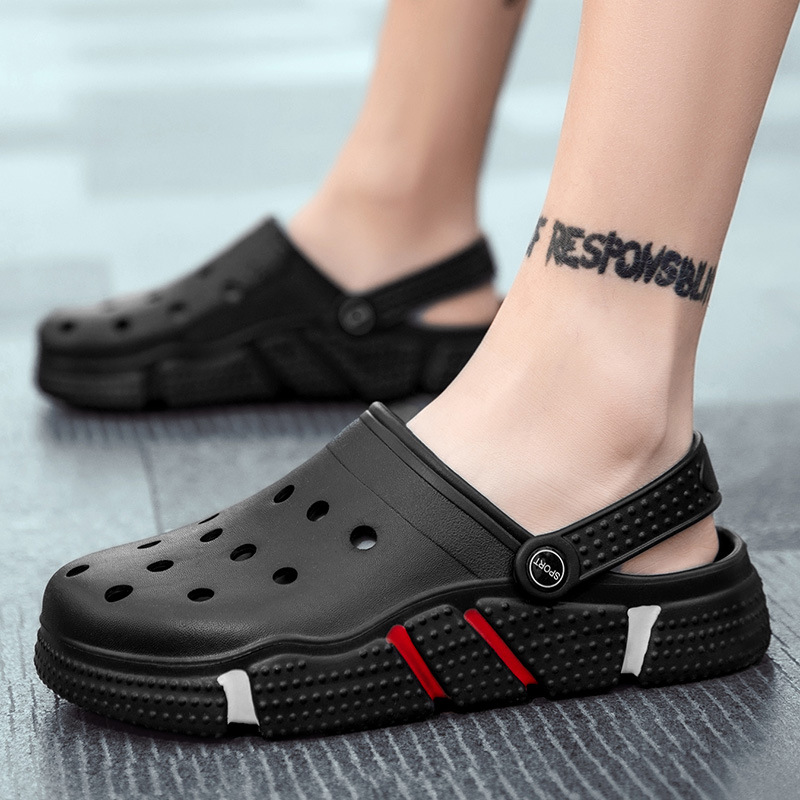 Hole Shoes Men's Fashionable Outdoor Wear plus size Slippers Dual-purpose Sandals Household Non-slip Summer New Beach Sandals