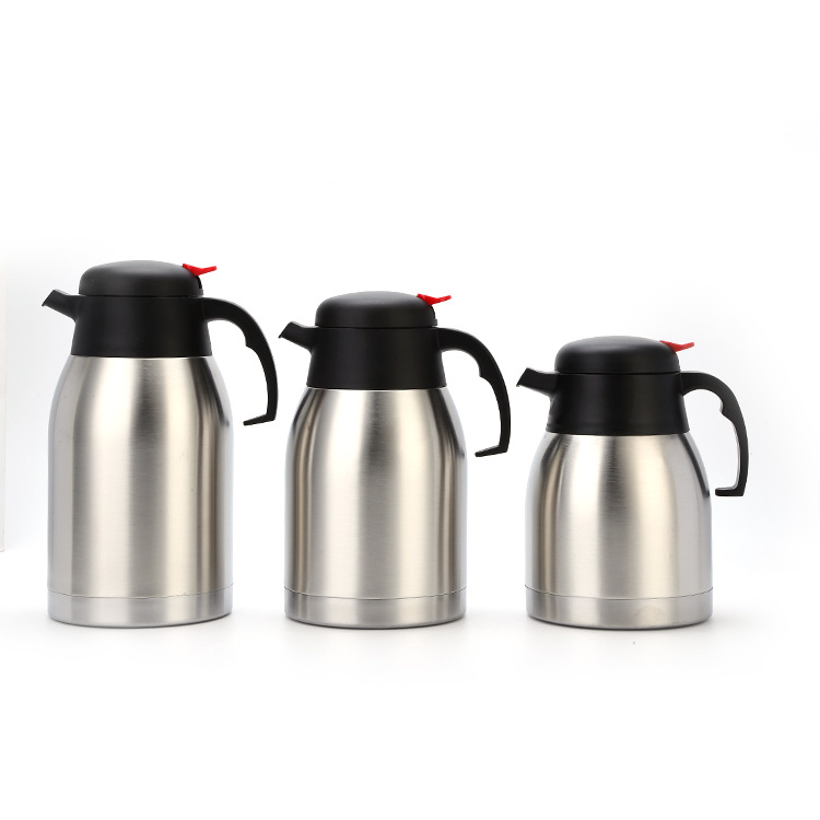 Double-Layer Stainless Steel Vacuum Insulated Pot European Coffee Pot Household Thermos 2L Thermos Bottle Export Gift Logo