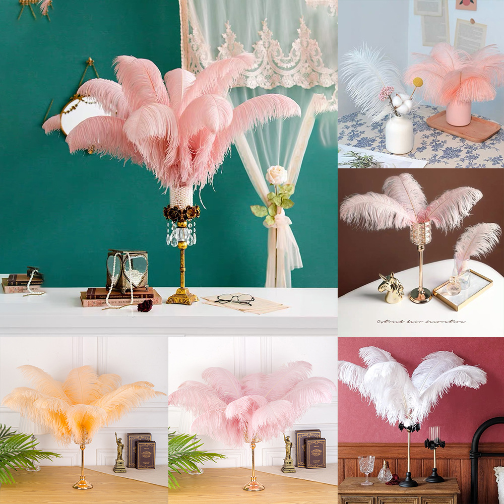 Factory direct 15-80cm ostrich feather stage performance White feather wedding DIY decoration ostrich feather wholesale