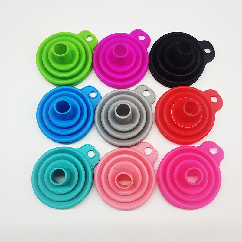 Food grade silicone funnel portable telescopic foldable liquid leakage oil and wine leakage 11g 14g multi-caliber funnel