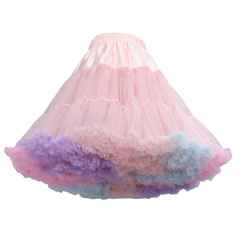 Rainbow clouds lolita soft yarn skirt cotton candy skirt color tutu skirt for cross-border foreign trade