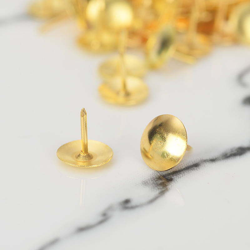 Golden pushpin professional production pushpin metal pushpin anti-gold pushpin office stationery bulk wholesale curtain nail round