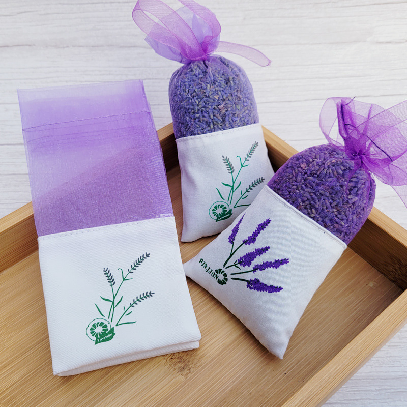 Manufacturer Wholesale Lavender Sachet Spliced Mesh Car Deodorizing Wardrobe Sachet Bag Cotton Bag Printed Empty Bag