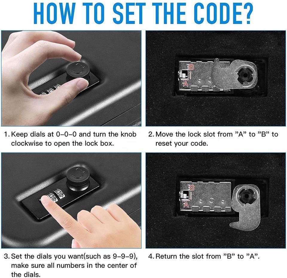 Cross-border foreign trade exclusive factory safe portable pistol safe password box car pistol box