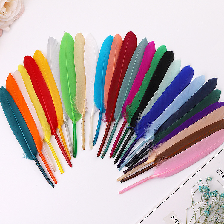 20 Colors in Stock, Colorful Goose Feathers, Small Straight Knives, Feathers, DIY Kindergarten Craft Materials