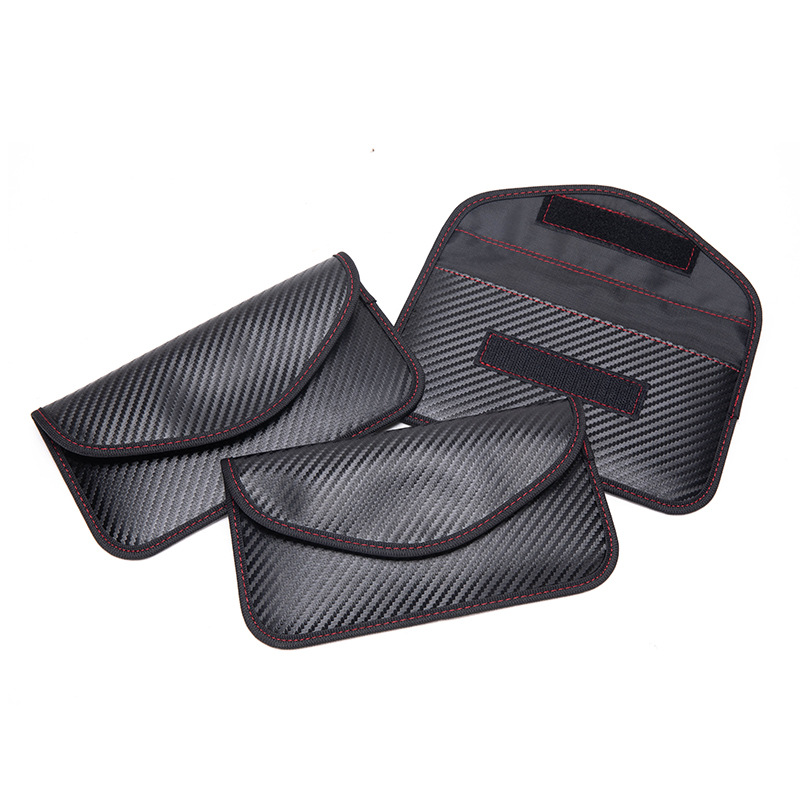 Rfid Mobile Phone Signal Shielding Bag New Export Carbon Fiber Radiation Protection Car Key Bag 6.5inch Motorcycle Bag