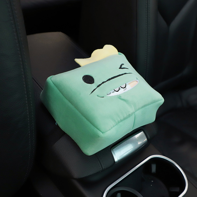Cartoon car tissue box multifunctional car tissue box car chair back sun visor armrest box tissue box cover