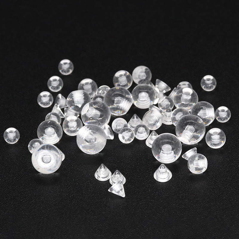 Cross-border e-commerce transparent ball lip nail perforated jewelry nose nail transparent pearl acrylic ball lip nail Europe and the United States wholesale