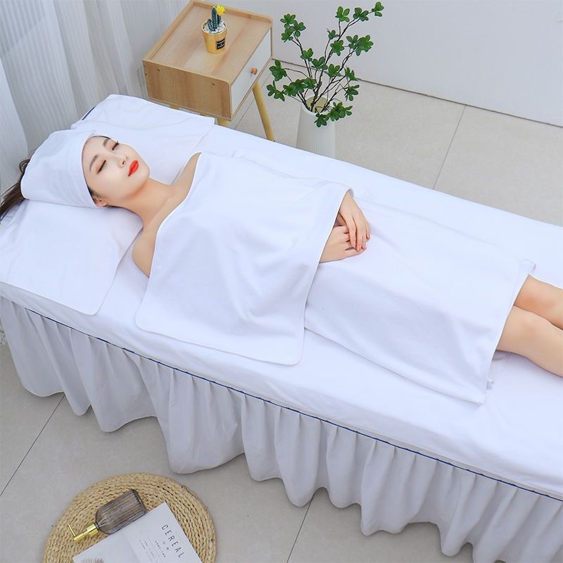 Wholesale Baotou Towel Absorbent with Hole Massage Therapy Bed Towel Thickeneded Beauty Salon Custom Logo Set Bath Towel