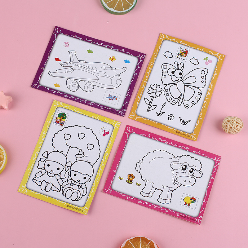 Children watercolor painting graffiti large painting paper tape gouache paint painting set diy handmade kindergarten painting gift