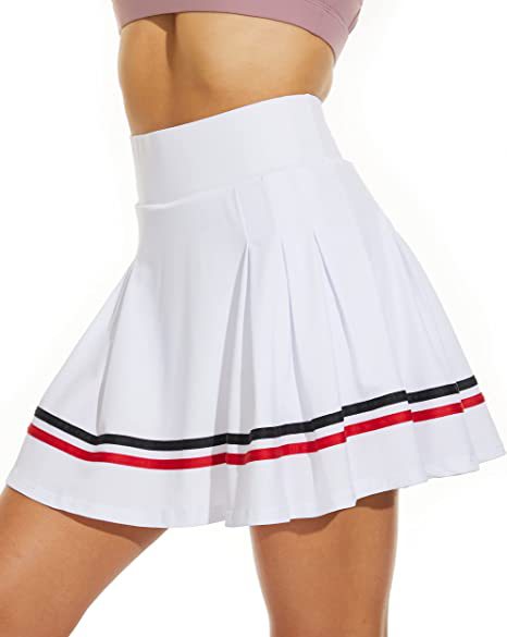 New Tennis Skirt Cross-border European and American Women's Pleated Pocket Built-in Shorts Golf High Elastic Sports Skirt