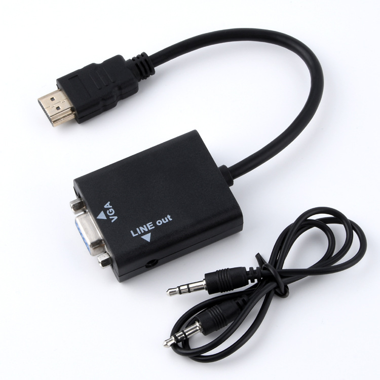 hdmi female to male vga to hd line adapter computer set-top box converter with screen display TV