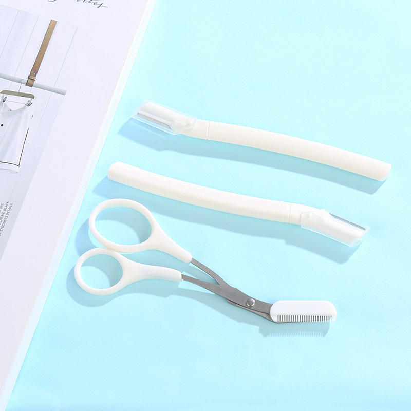 Beginners eyebrow trimming knife set safety macro eyebrow trimming knife stainless steel blade shaving knife beauty makeup tools wholesale