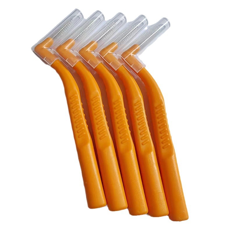 Cross-border L-shaped interdental brush oral cleaning care orthodontic interdental brush 7-shaped interdental brush factory in stock wholesale