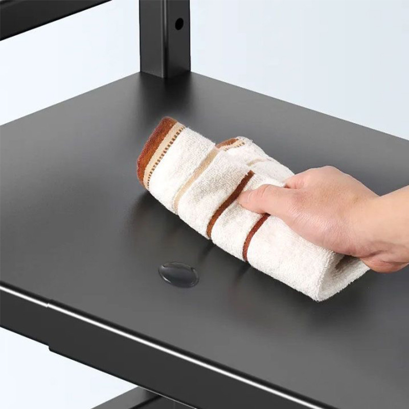 Kitchen microwave storage rack table top organizing rack household kitchen storage rack retractable thickened double-layer storage rack