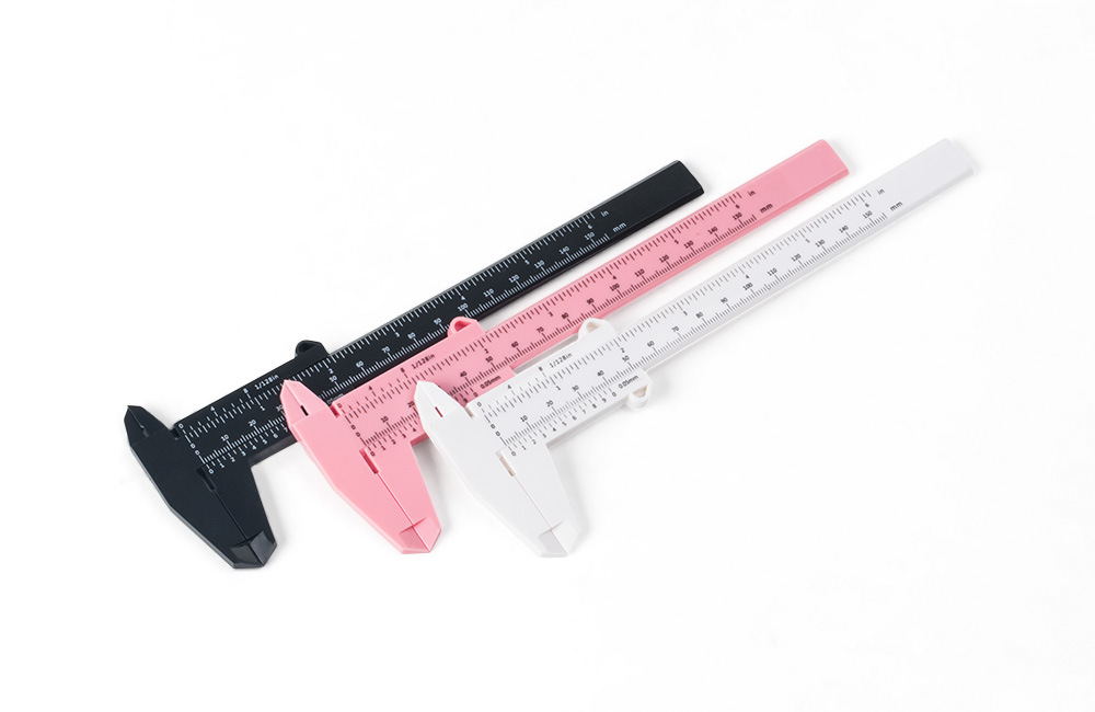 Factory direct thrush auxiliary positioning ruler gold proportion eyebrow ruler embroidery 150mm plastic vernier caliper