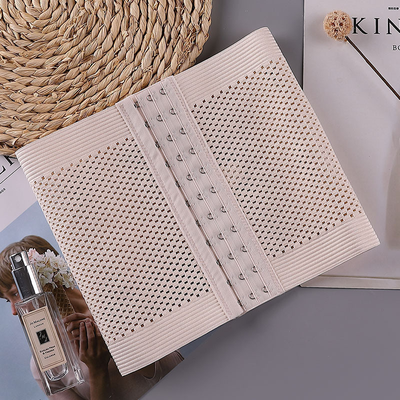 Three-Row Eleven-Button Elastic Postpartum Abdominal Binder for Women, Waist Cincher, Waist Trainer, Hollow-Out Shapewear, High-Waisted for Women