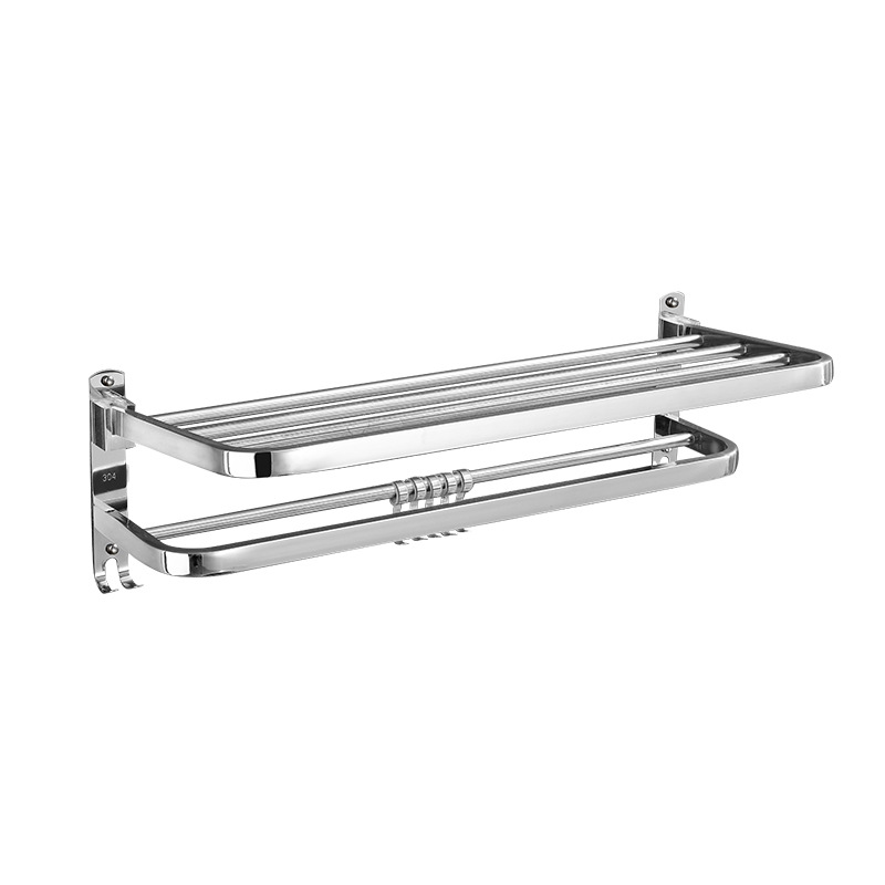 Thickened 304 Stainless Steel Towel Rack Punch-free Bathroom Towel Rack Bathroom Rack Toilet Towel Rack