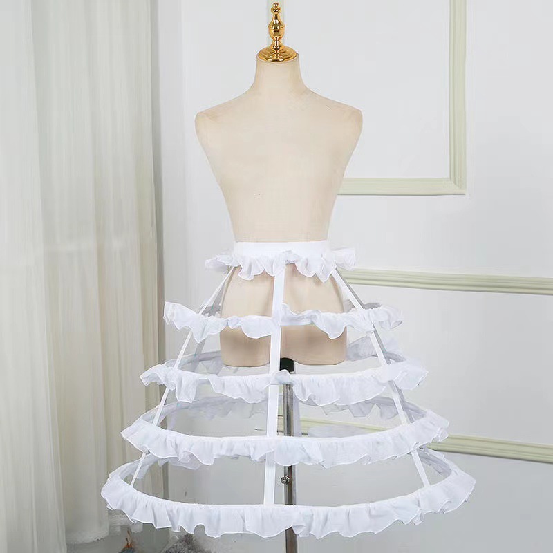 Hollow Bird Cage Skirt with Fish Bones, Two, Three, Four, Five Steel Black and White Cosplay Violent Lolita See-Through Petticoat