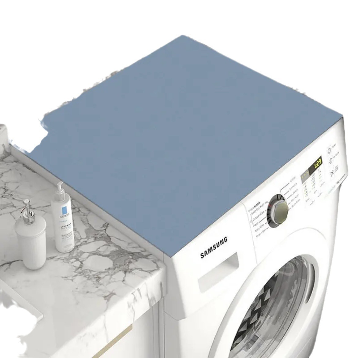 Solid Color Drum Washing Machine Cover Pad Dust-proof Cover Sunscreen Cover Towel Absorbent Non-slip Dirt-resistant Refrigerator Bedside Table Table