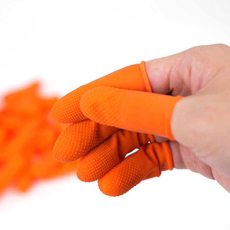 Wholesale Industrial Orange Protective Finger Cots Non-Slip Wear-Resistant Finger Cots Disposable Workshop Latex Finger Cots