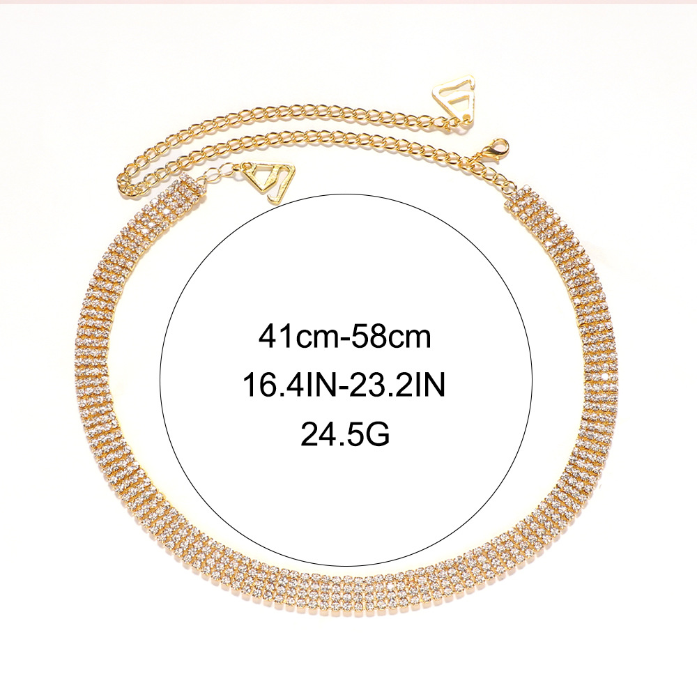 Europe and the United States cross-border simple jewelry rhinestone cross shoulder chain multi-row full diamond temperament Back chain shoulder strap women Back chain