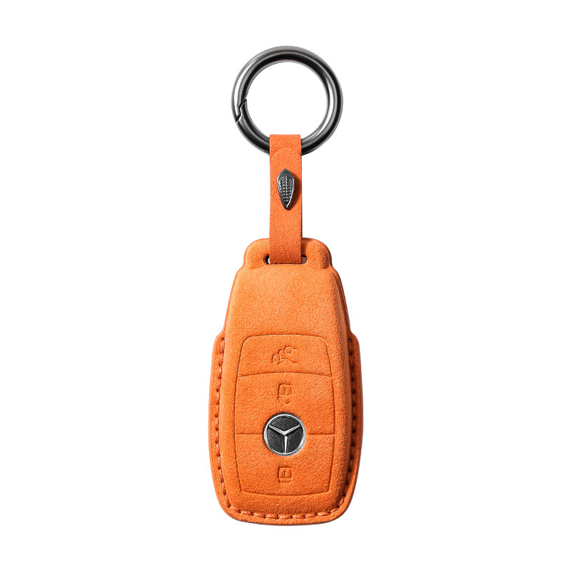 Suede car key cover for Mercedes-Benz new E300L shell A200 pendant C260 package S-grade leather glc buckle