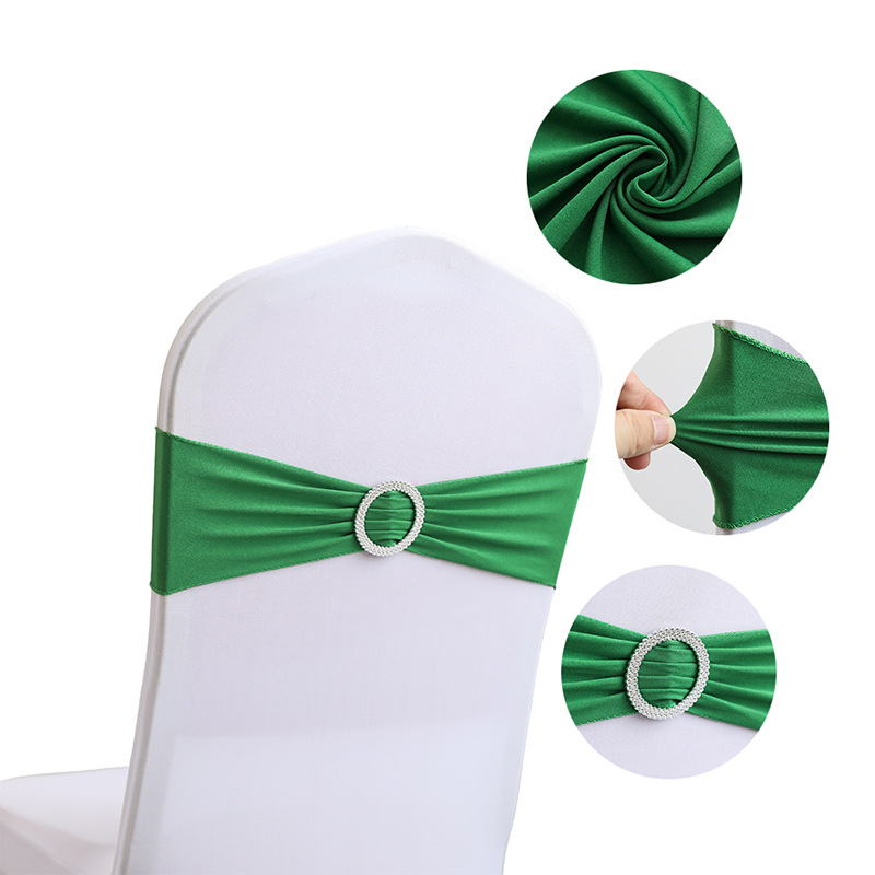 Factory direct supply high-end hotel wedding decoration bow chair back Flower spandex chair streamer chair cover elastic strap