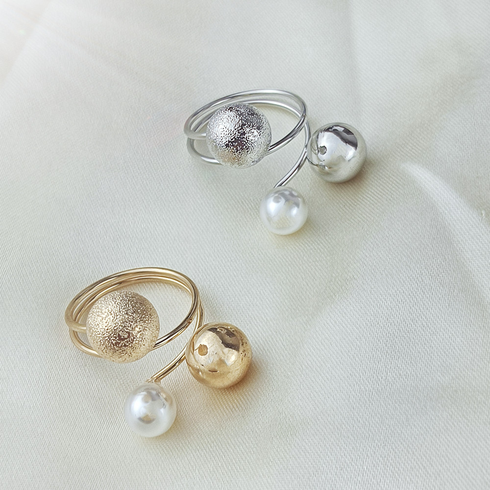 Cross-border hot-selling spring scarf buckle simple pearl scarf ring exquisite geometric jewelry versatile practical