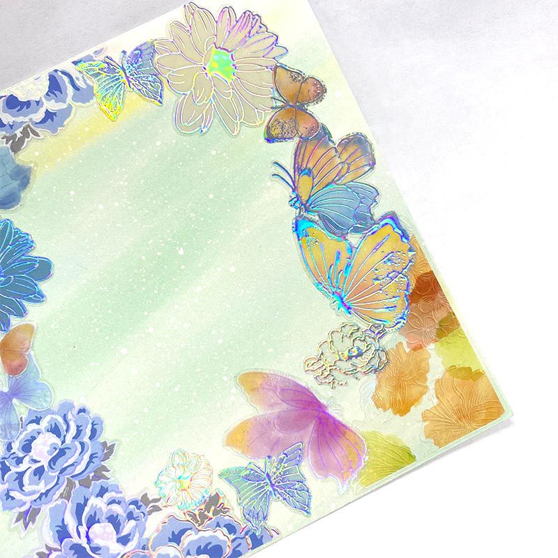 Hand Ledger Tape Pet Transparent Flower Butterfly Hot Stamping Laser Uv Full Roll Material Cutting Film Sticker Hand Ledger Tape