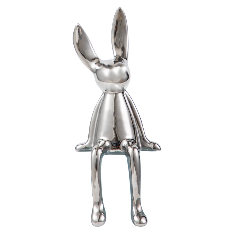 Internet Celebrity Creative Cartoon Sitting Posture Long Ear Rabbit Decoration High-end Light Luxury Living Room TV Cabinet Wine Cabinet Entrance Decoration