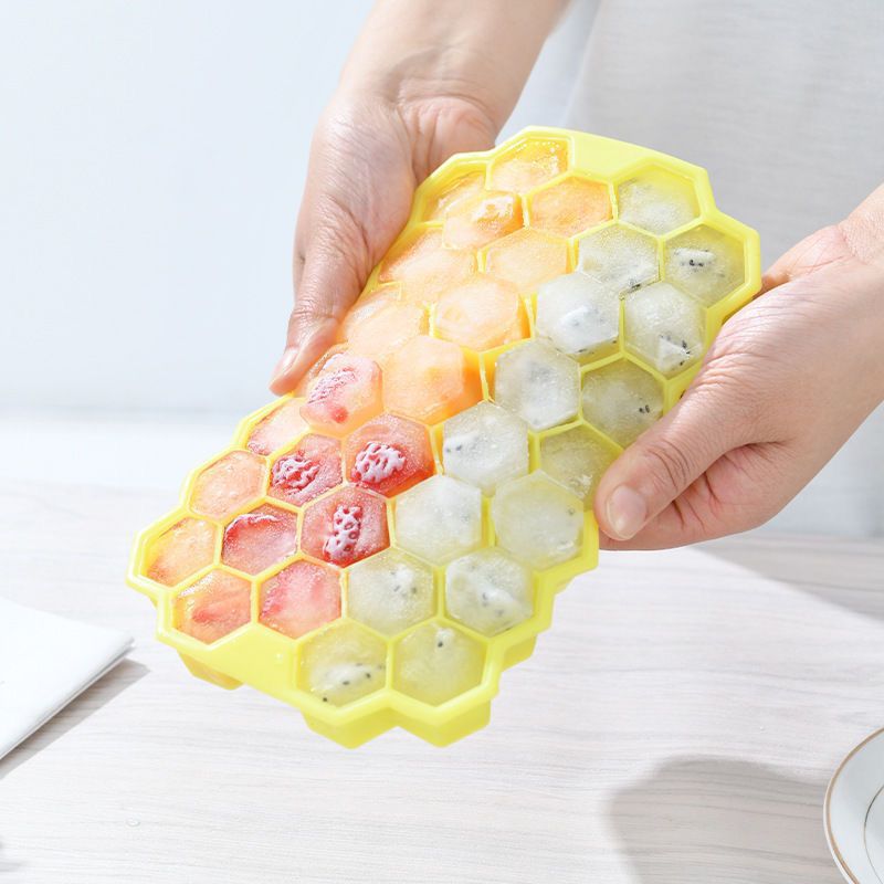 Homemade Model 37 Grids Honeycomb Ice Tray Pure Silicone Food Grade Honeycomb Ice Cream Box Baby Food Box Household Ice Box