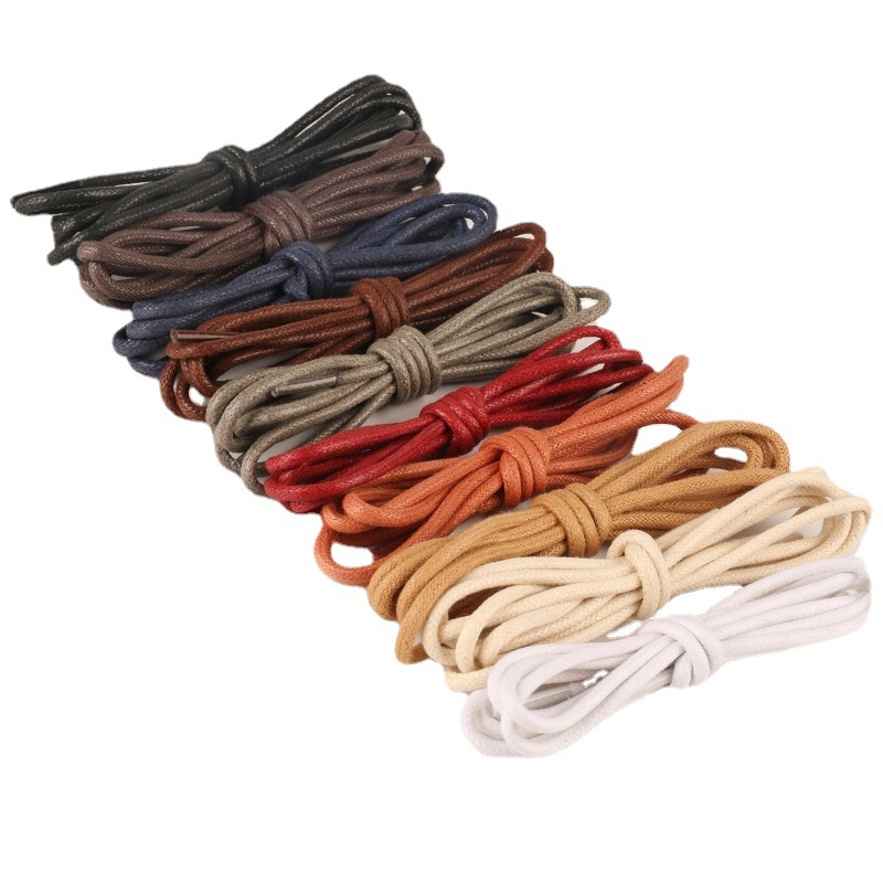 Leather Shoes Lace Boots Casual Shoes Martins Boots Workwear Boots for Men and Women Black and White Brown Waxed Rope Round Thin Rope Strap