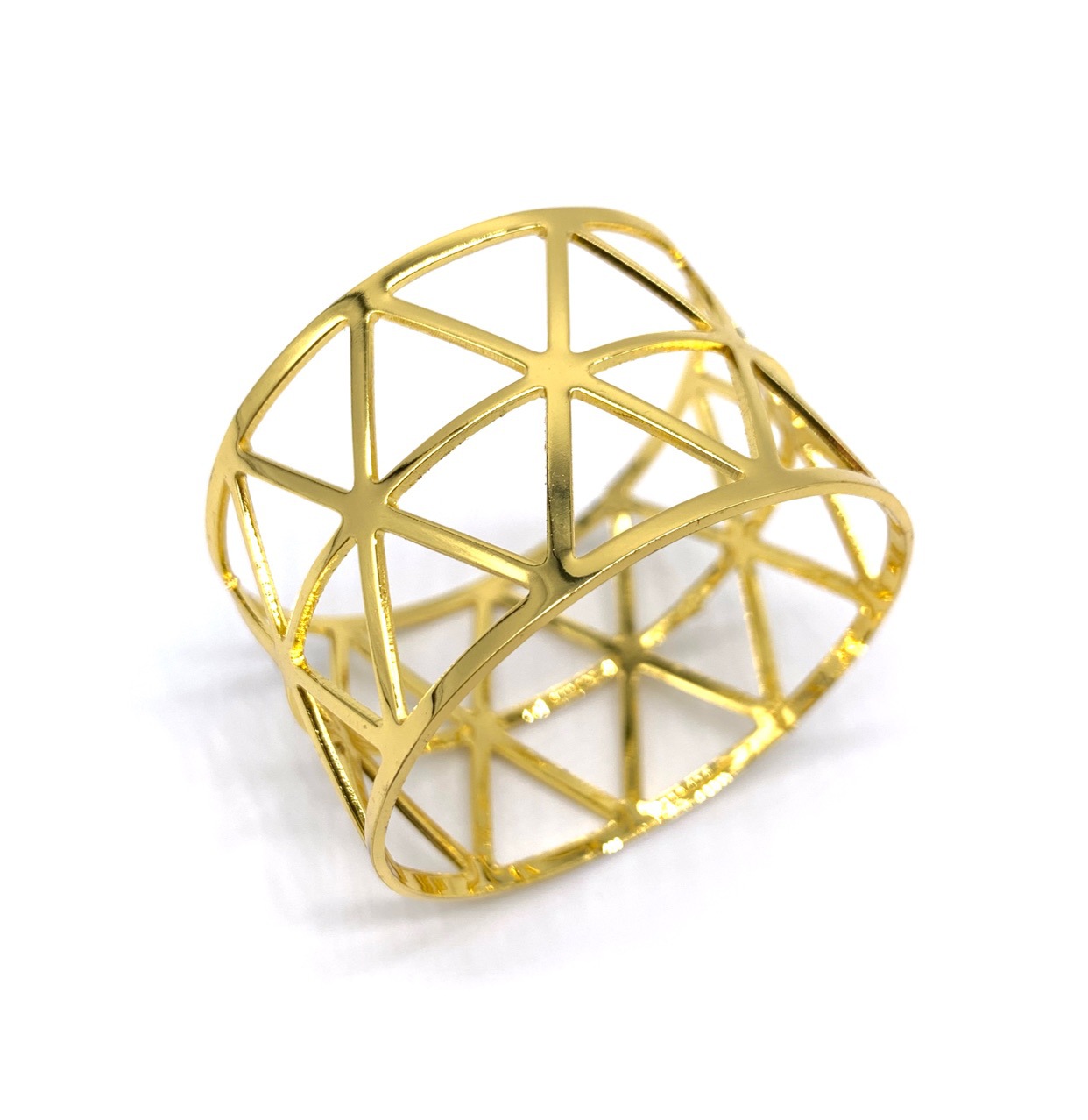 Factory direct dinner party holiday party table decoration hollow triangle napkin buckle napkin ring napkin ring